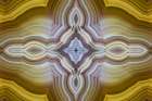 Laguna agate kaleidoscope repeating mirror-effect pattern. Abstract Art Print